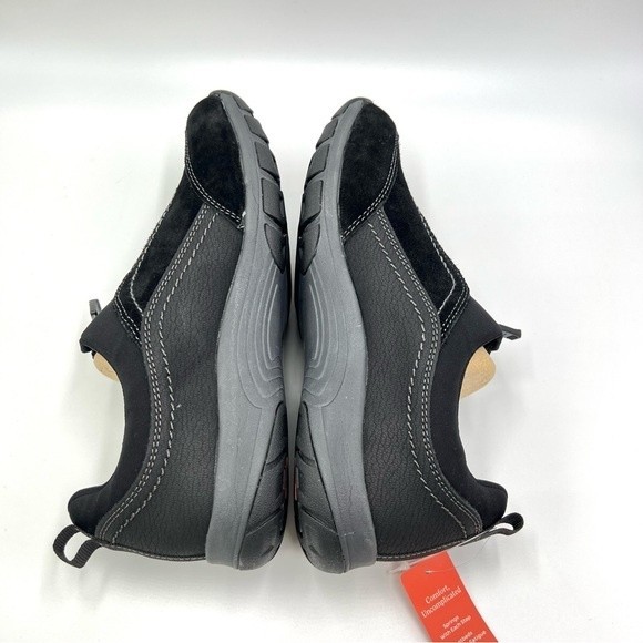 NEW Easy Spirit Womens Size 7.5 Cave Black Leather Comfort Sneakers Shoes‎ - Picture 7 of 9